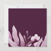 Elegante Bourgogne Big Leaves Monogram Save the Da Kaart (Achterkant)