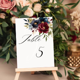 Elegante Bourgogne Bloemen & Groen Kaart