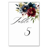 Elegante Bourgogne Bloemen & Groen Kaart (Voorkant)