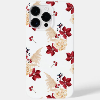 Elegante Bourgogne Bloemen Herfst iPhone Case