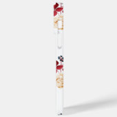 Elegante Bourgogne Bloemen Herfst iPhone Case (Achterkant / Links)