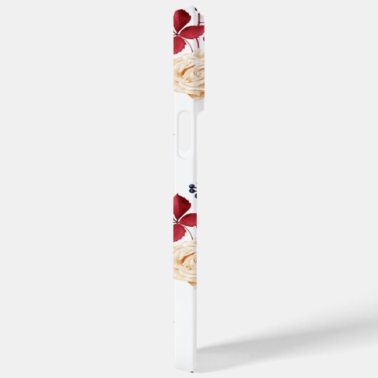 Elegante Bourgogne Bloemen Herfst iPhone Case (Achterkant / Rechts)
