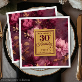 Elegante Bourgogne Blush Gold Boho 30e verjaardag Servet