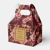Elegante Bourgogne Blush Gold bruiloft Bedankt Box Bedankdoosjes (Achterkant)