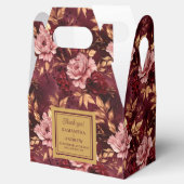 Elegante Bourgogne Blush Gold bruiloft Bedankt Box Bedankdoosjes (Geopend)
