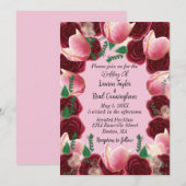 Elegante Bourgogne & Blush Roze Roze Roze Huwelijk Kaart (Voorkant / Achterkant)