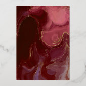 Elegante Bourgogne & Blush Rozen bruiloft Gold Fol Folie Uitnodiging (Achterkant)