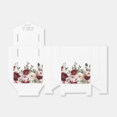 Elegante Bourgogne & Blush Waterverf Bloemen Huwel Bedankdoosjes (Uitgevouwen)