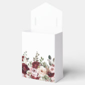 Elegante Bourgogne & Blush Waterverf Bloemen Huwel Bedankdoosjes (Geopend)