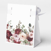 Elegante Bourgogne & Blush Waterverf Bloemen Huwel Bedankdoosjes (Achterkant)