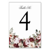 Elegante Bourgogne & Blush Waterverf Bloemen Huwel Kaart (Voorkant)