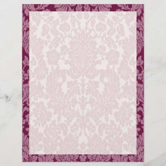 Elegante Bourgogne Damask Border Classic (Voorkant)