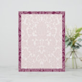 Elegante Bourgogne Damask Border Classic (Staand voorkant)