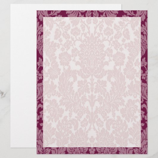 Elegante Bourgogne Damask Border Classic (Voorkant / Achterkant)