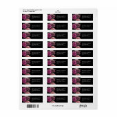 Elegante Bourgogne Dark Moody Bloemen Zwarte Huwel Etiket (Full Sheet)