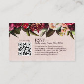 Elegante Bourgogne en Blush RSVP Card QR-code Informatiekaartje (Achterkant)
