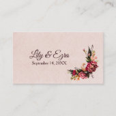 Elegante Bourgogne en Blush RSVP Card QR-code Informatiekaartje (Voorkant)