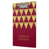 Elegante Bourgogne en Faux Gold Driehoek Klembord (Links)