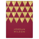 Elegante Bourgogne en Faux Gold Driehoek Klembord (Achterkant)