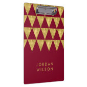 Elegante Bourgogne en Faux Gold Driehoek Klembord (Rechts)