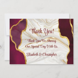 Elegante Bourgogne en Gold Agaat Dank u Kaarten