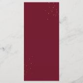 Elegante Bourgogne en Ivoor Rozen Bloemen Menu (Achterkant)