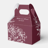 Elegante Bourgogne en witte Bloemen Favoriet Box Bedankdoosjes (Achterkant)