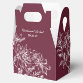 Elegante Bourgogne en witte Bloemen Favoriet Box Bedankdoosjes (Geopend)