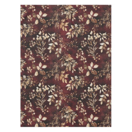 Elegante Bourgogne en witte Waterverf Bloemen Tafelkleed