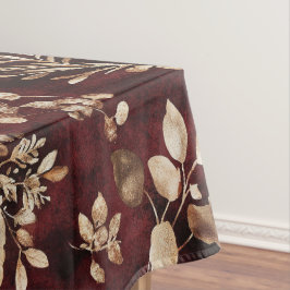 Elegante Bourgogne en witte Waterverf Bloemen Tafelkleed