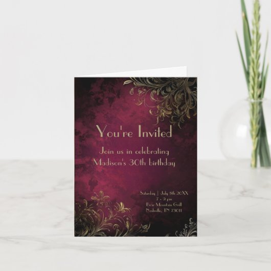 Elegante Bourgogne & Faux Gold (Voorkant)