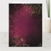 Elegante Bourgogne & Faux Gold Bedankkaart (Achterkant)