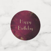 Elegante Bourgogne & Faux Gold Confetti (Kleine voorkant)