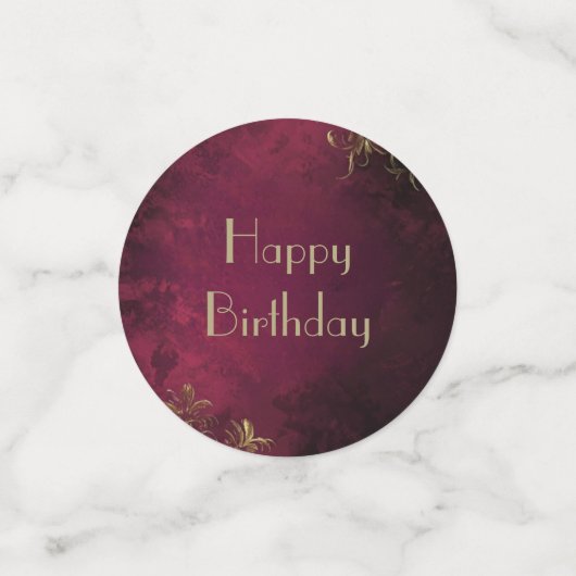 Elegante Bourgogne & Faux Gold Confetti (Kleine voorkant)