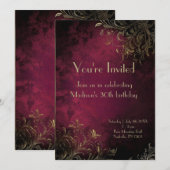 Elegante Bourgogne & Faux Gold Kaart (Voorkant / Achterkant)