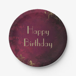 Elegante Bourgogne & Faux Gold Papieren Bordje