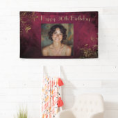 Elegante Bourgogne & Faux Gold Spandoek (Insitu)