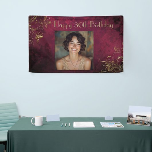 Elegante Bourgogne & Faux Gold Spandoek (Beurs)