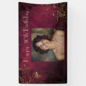 Elegante Bourgogne & Faux Gold Spandoek (Verticaal)