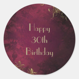 Elegante Bourgogne & Faux Gold Sticker