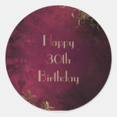 Elegante Bourgogne & Faux Gold Sticker (Voorkant)