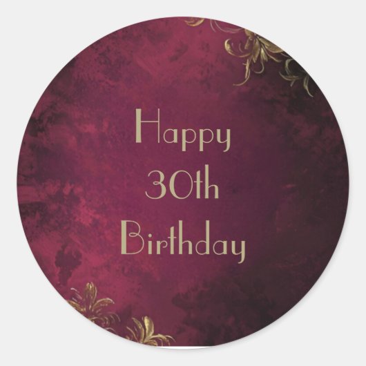 Elegante Bourgogne & Faux Gold Sticker (Voorkant)