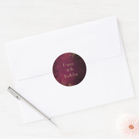 Elegante Bourgogne & Faux Gold Sticker (Envelop)