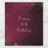 Elegante Bourgogne & Faux Gold Wijn Etiket (Enkel label)