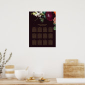 Elegante Bourgogne Floral Goud Typografie Zitplaat Poster (Keuken)