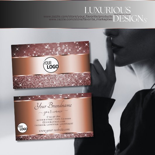 Elegante Bourgogne Glitter Stars toevoegen Logo Ro Visitekaartje