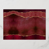 Elegante Bourgogne & Gold Agaat bruiloft dank u Folie Uitnodiging (Achterkant)