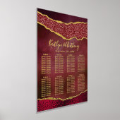 Elegante Bourgogne & Gold Agaat bruiloft zitplaats Folie Afdrukken (Laagn)