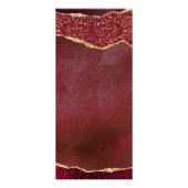 Elegante Bourgogne & Gold Agaat Wedding Menu (Achterkant)