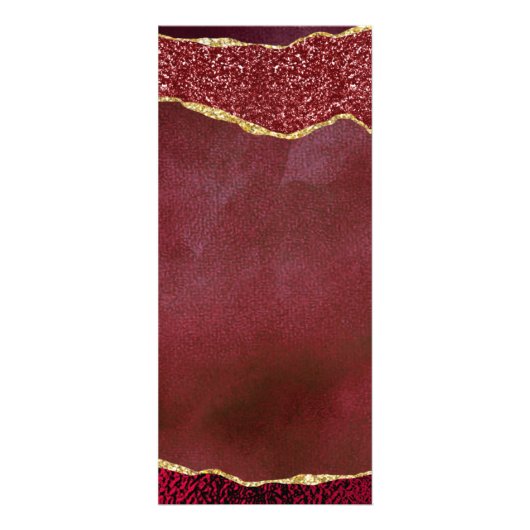 Elegante Bourgogne & Gold Agaat Wedding Menu (Achterkant)